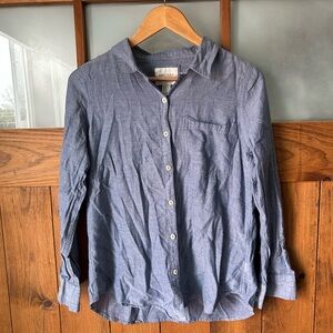 Forever 21 Light Blue Chambray Shirt with Chest Label